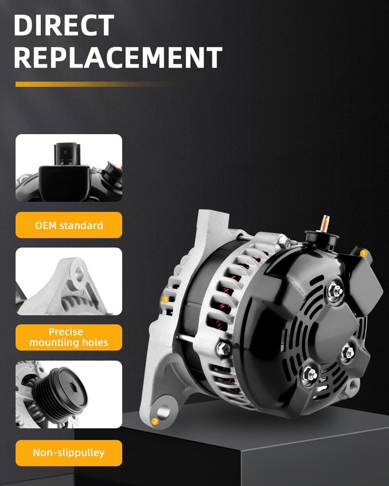 OCPTY Alternators 11063 fit for Chevrolet for Corvette 2003-2004,for Chrysler for Pacifica 2004-2006,12V 145Amp 6 Groove Clutch Pulley Replaces 11063 AND0312 4868760AD - Image 2
